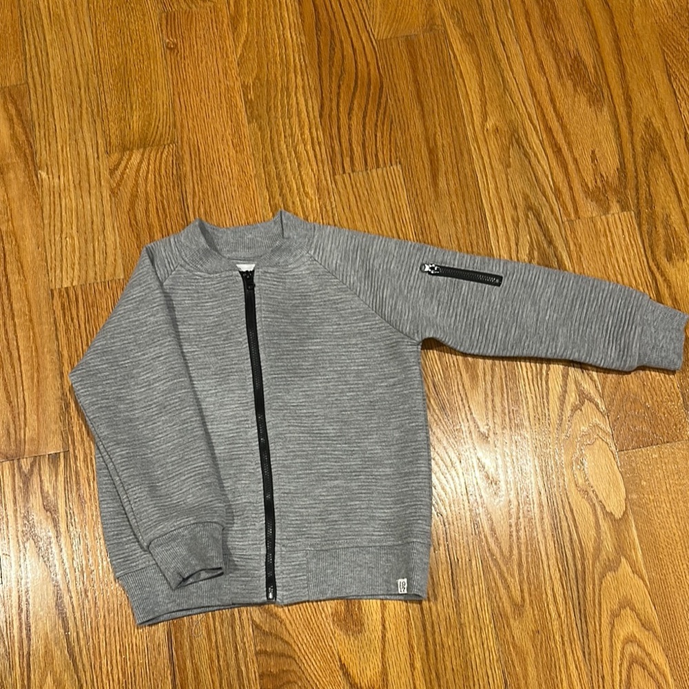Kids Gray Jacket with Zipper Pocket